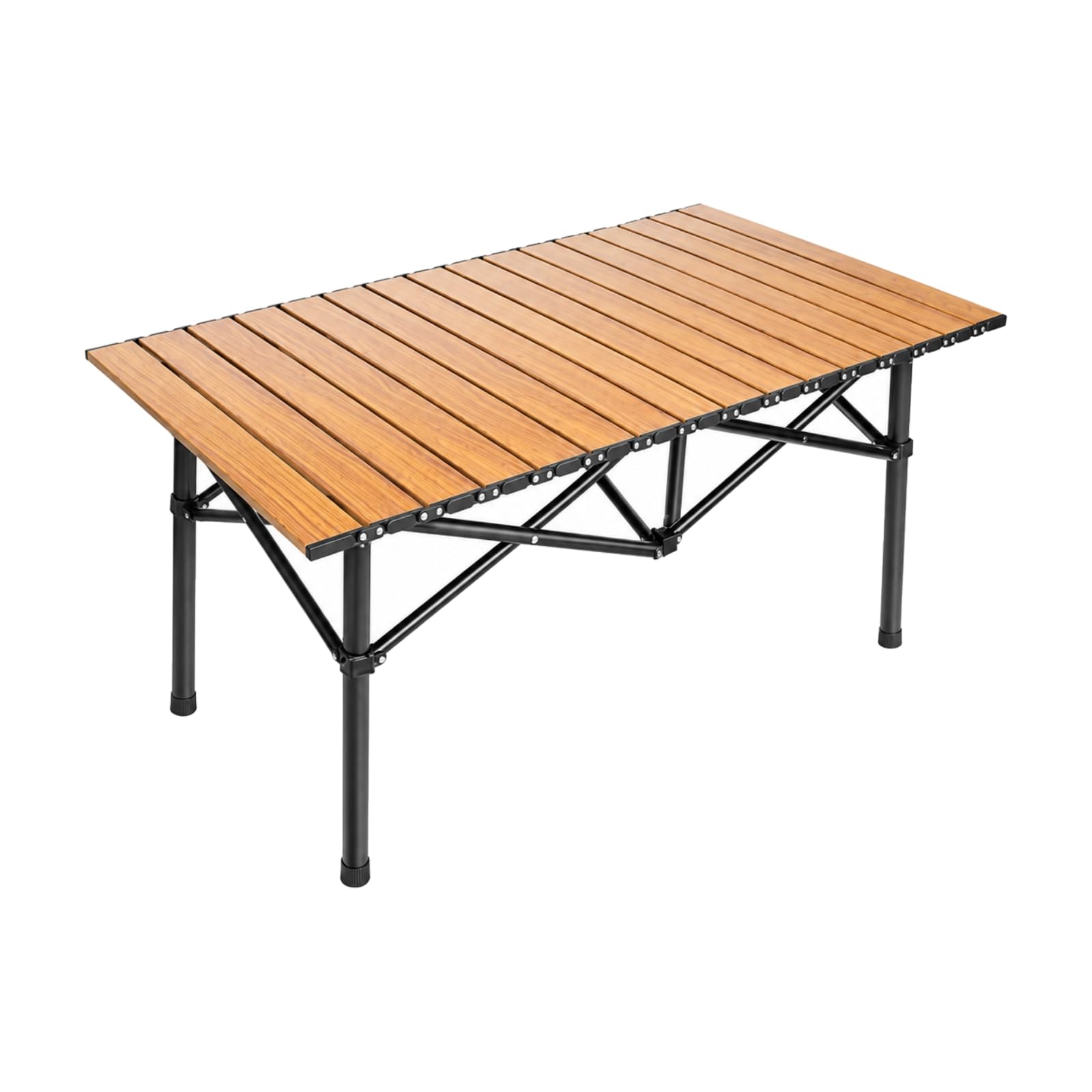 Tavolo da Campeggio Pieghevole tile Robusto Tavolo Pieghevole con in Metallo Rinforzato Facile da Riporre per Giardino, 95cm+Con Cesto