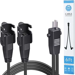6Ft Sopito Recliner Power Y Splitter Cord 2 Pin Electric Recliner Power Cord for Dual Motors, Replacement Part for Limoss OKIN, Lazyboy