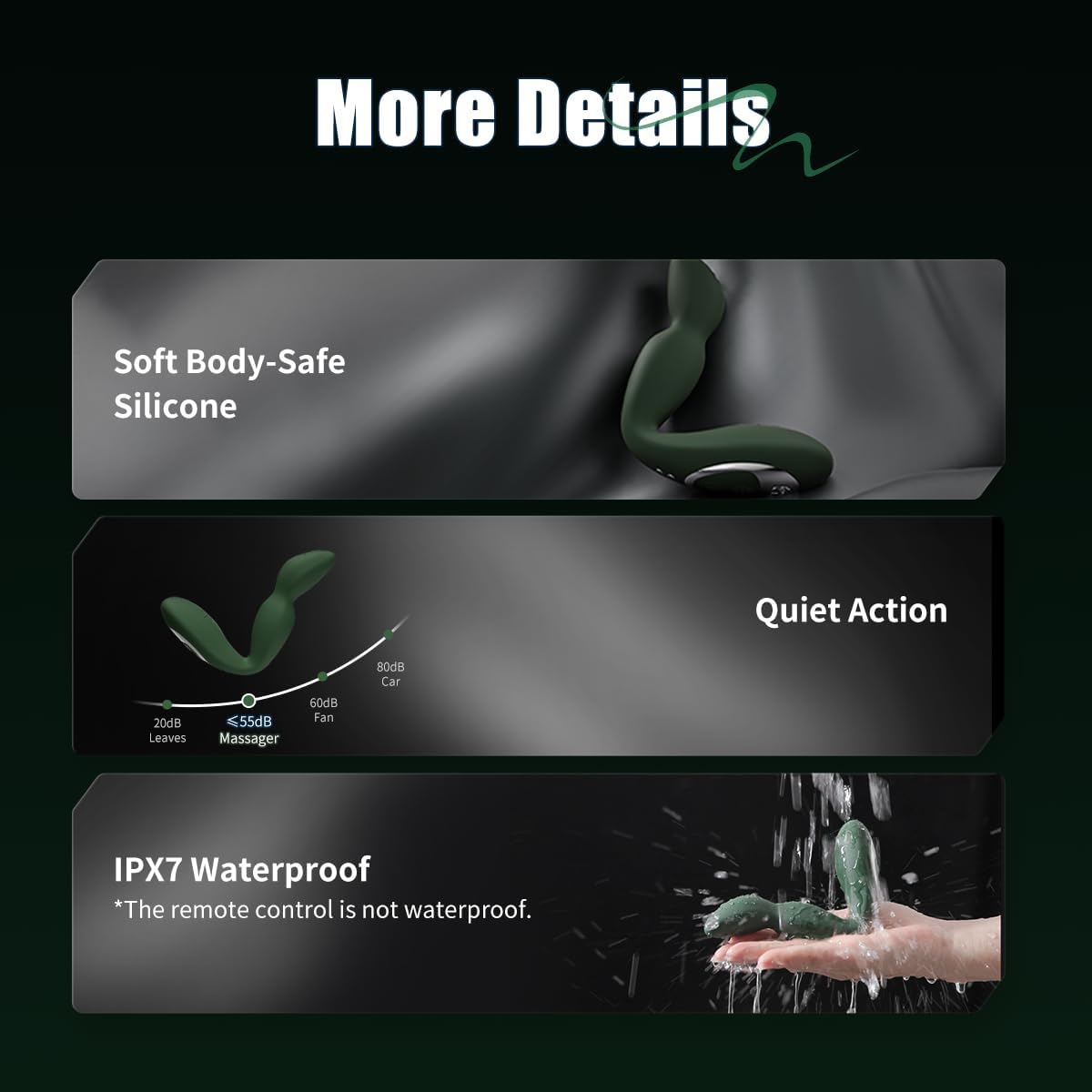 E-Gale Wind Prostate Massager Adult Sex Toy for Men 20 Pleasure Modes Anal Dildo Toys Anal Plug Male Vibrator Wearable Butt Plug Vibrator Male Remote Control Sexy Toy
