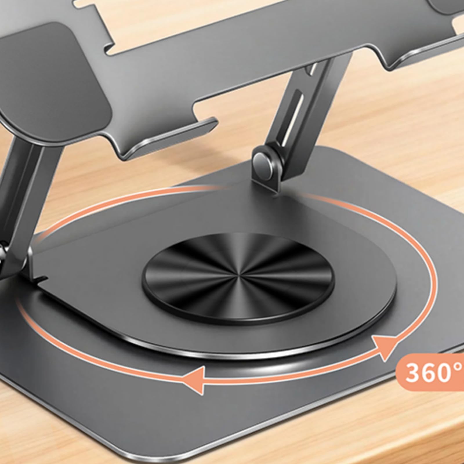 COOLHOOD Soporte ergonómico plegable para computadora con base giratoria y doble ajuste de altura para ver el soporte giratorio para laptop