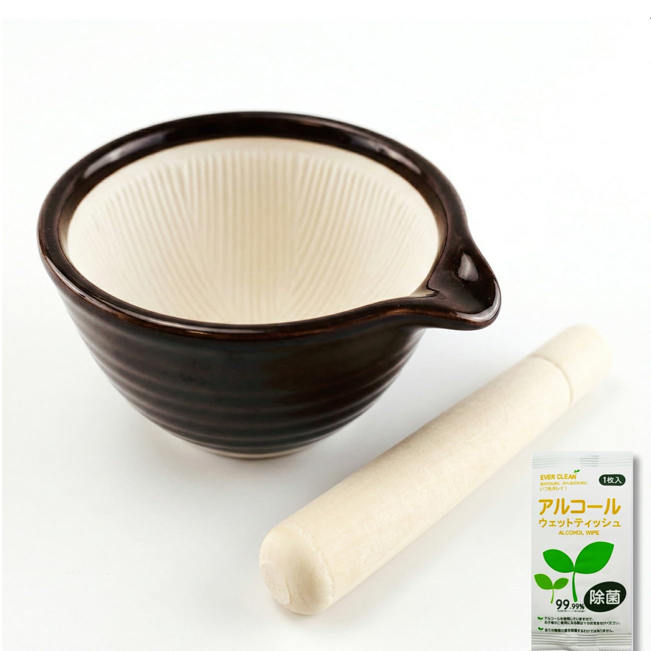Mini Wood Mortar & Pestle Set, Natural