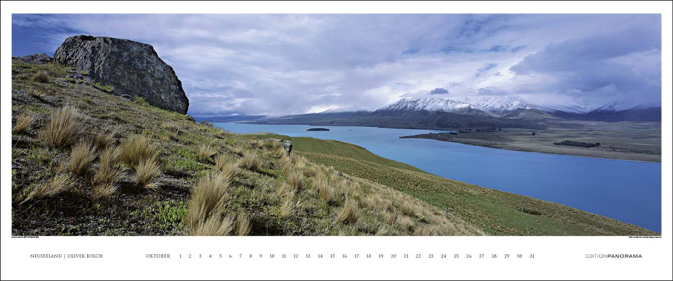 Neuseeland: Immerwährender Panorama-Kalender in 1,15 Meter Breite.: Immerwährender Kalender