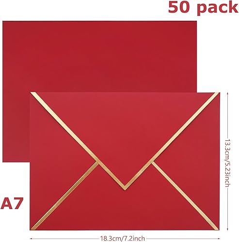 Miniatura 9 de Paquete de 50 sobres autosellados de 5 x 7 pulgadas, sobres azules de 5 x 7 pulgadas para invitaciones con sobres autoadhesivos A7 autoadhesivos