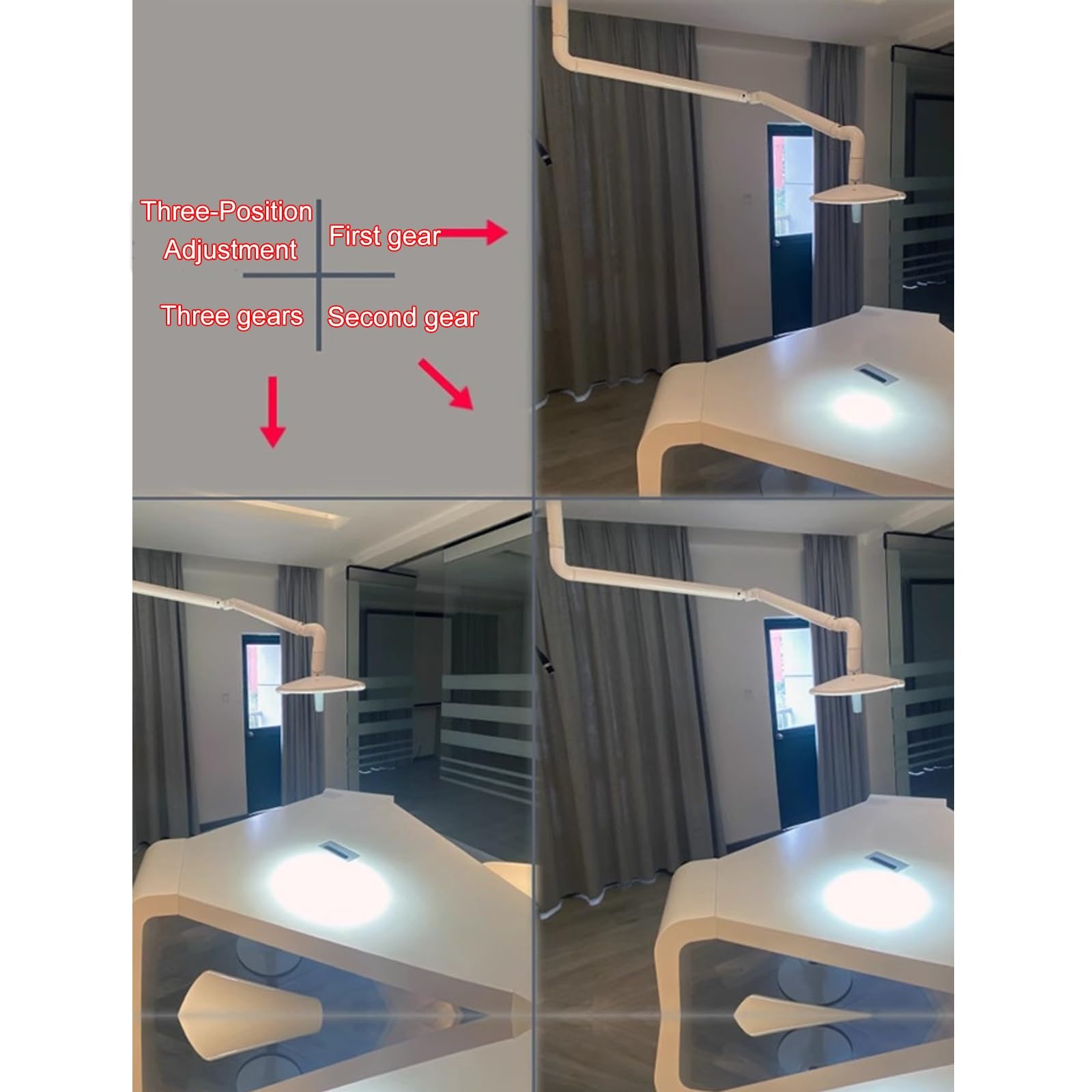 DONGXIAO Lampa do badań chirurgicznych, montowana na suficie lampa stomatologiczna, 50 W, lampa LED, bezcieniowa, do chirurgii kosmetycznej, ginekologii, zwierząt domowych, laryngologii