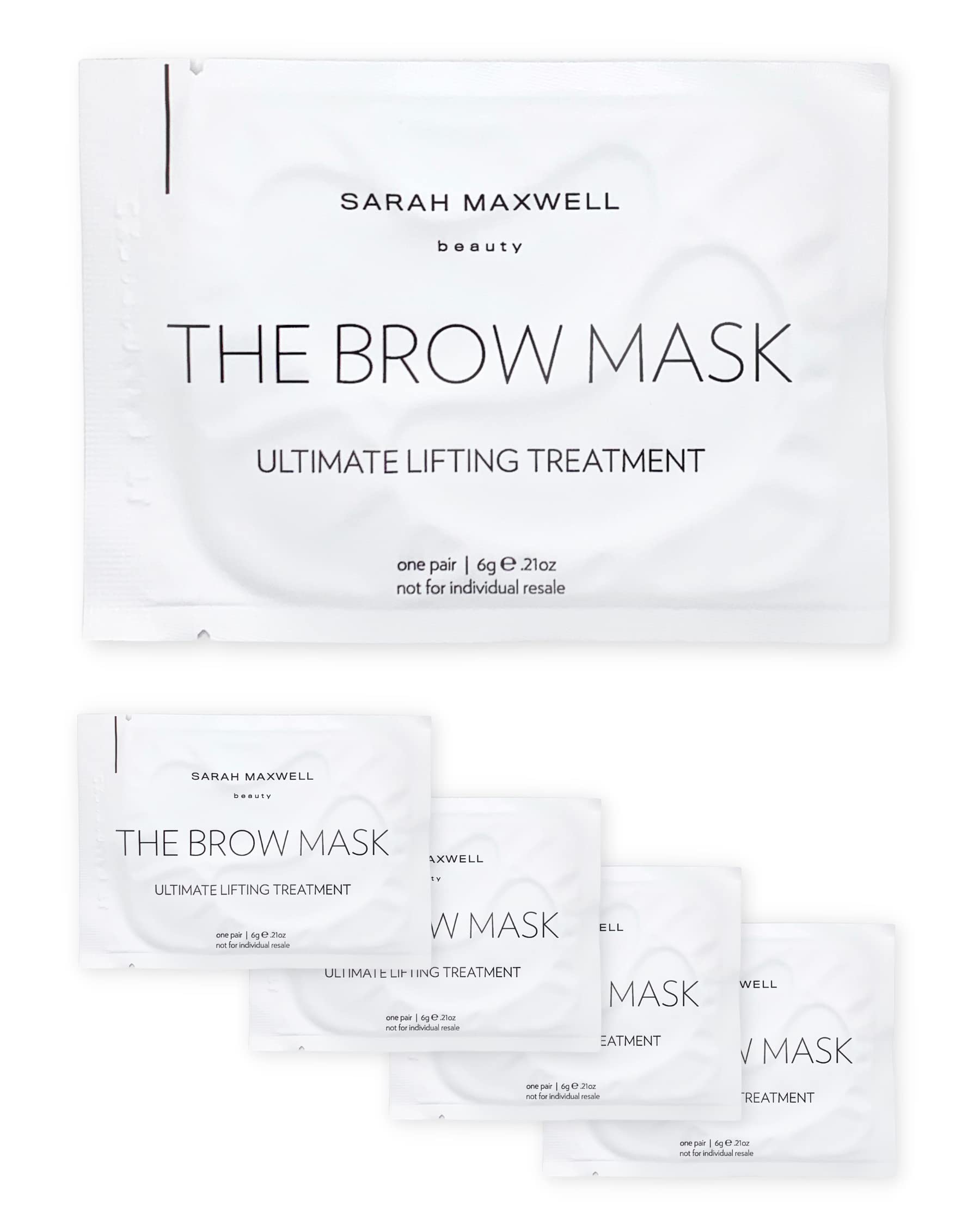 Sarah Maxwell Beauty Brow Mask: Ultimate Nourishing & Hydrating Treatment – Natural Brow Revitalizer for Full & Vibrant Appearance - 5 Pack