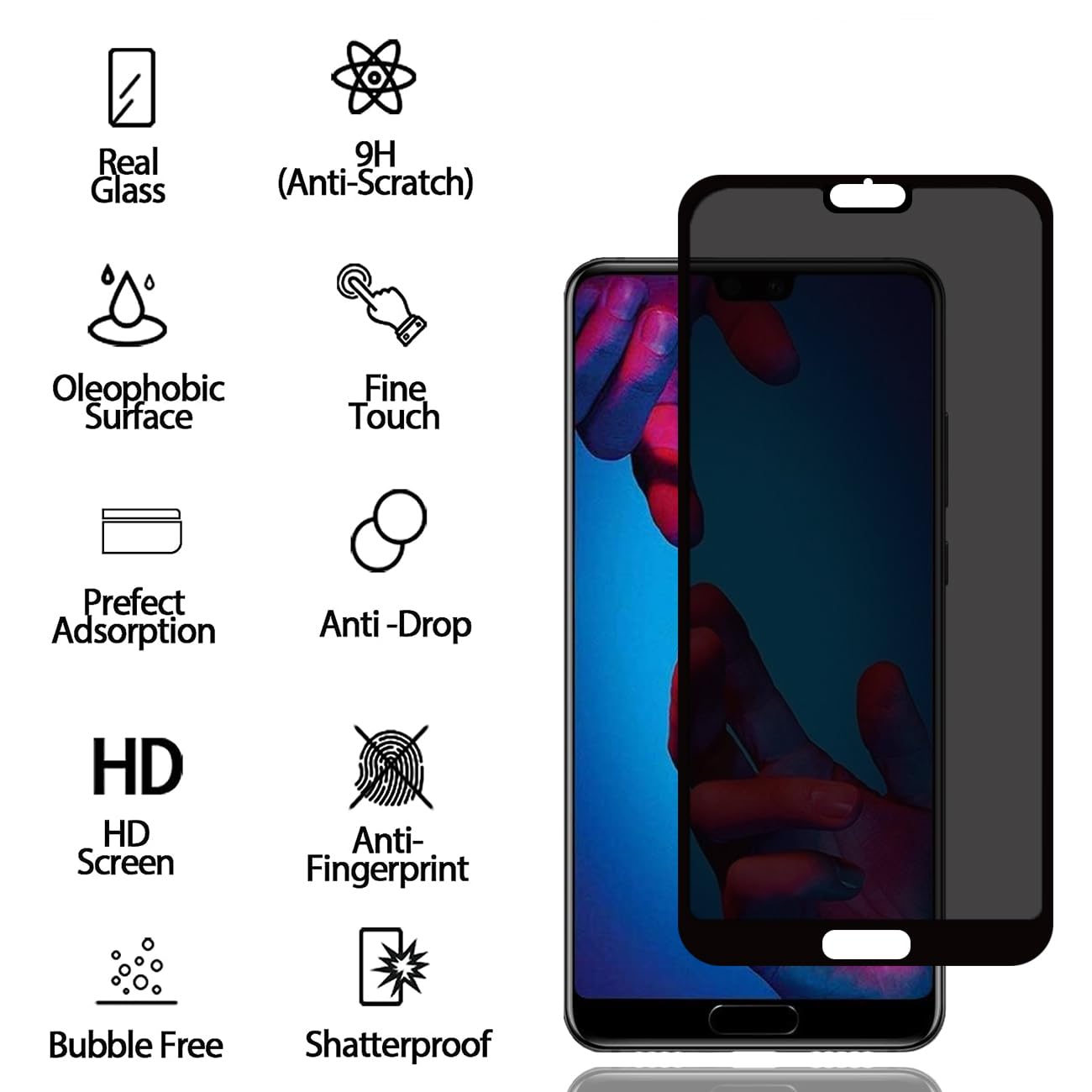 Oelrstfe Vetro Temperato Per Huawei P20 Lite (2 Pezzi), Pellicola Protettiva 9H 4K Ultra HD, Anti-Graffio, Anti-Impronte, Rivestimento Oleorepellente E Filtro Luce Blu
