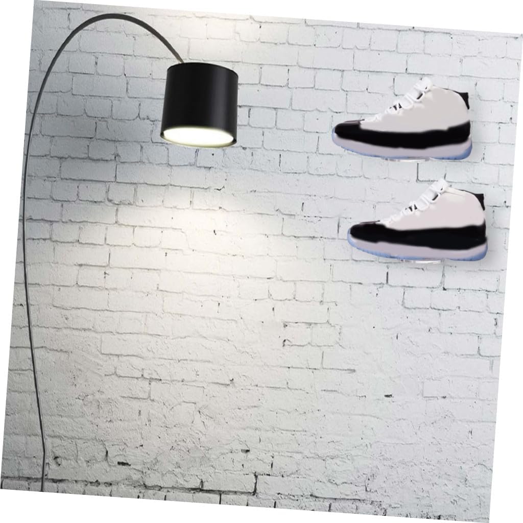 SOLUSTRE 1Set Shoe Display Rack Floating Holder for Signature Sports Shoes Elegant Wall Mounted Design for Home Organization and and Easy to Install