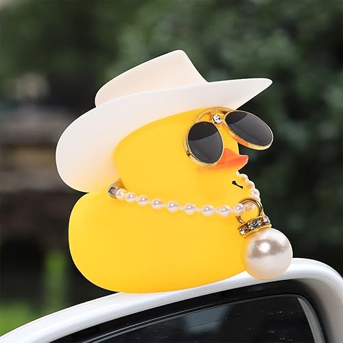 Miniatura 6 de wonuu 2 adornos de pato para salpicadero de automóvil, adornos de goma para decoración de tablero de automóvil, accesorios de decoración con mini