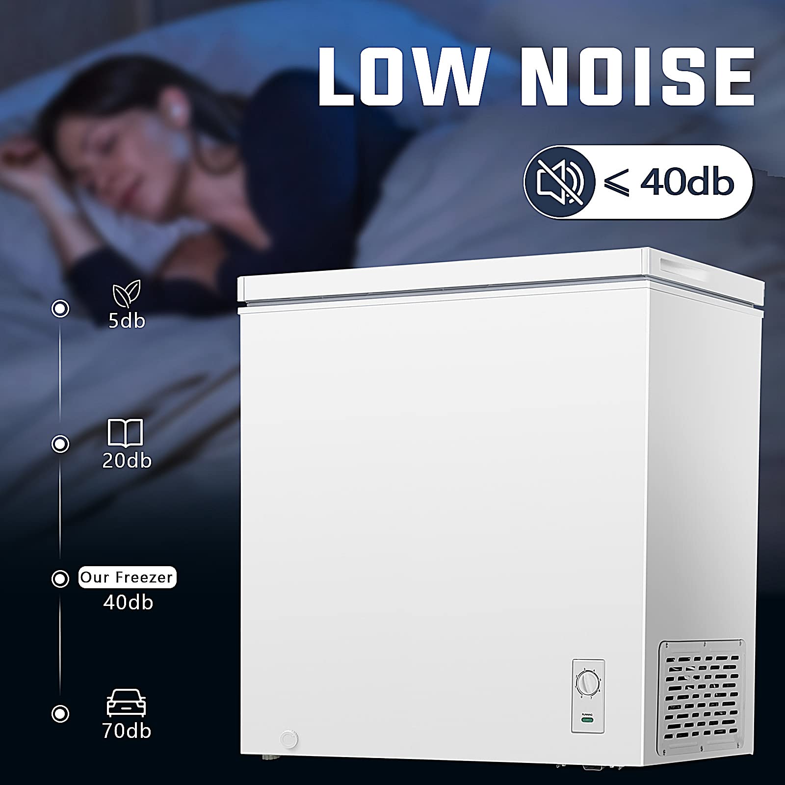 Antarctic Star 7.0 Cu. Ft Chest Freezer 6.8℉To -4℉ Free Standing Top Open Door Compact Freezer With Adjustable Temperature Defrost Water Drain/Power Saving White on Fridge.com - View 6