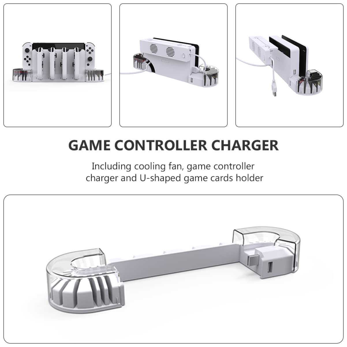 Hemobllo 1Set Base con Raffreddamento per Switch Oled Caricabatterie Controller per Schede Design Compatto e Funzionamento