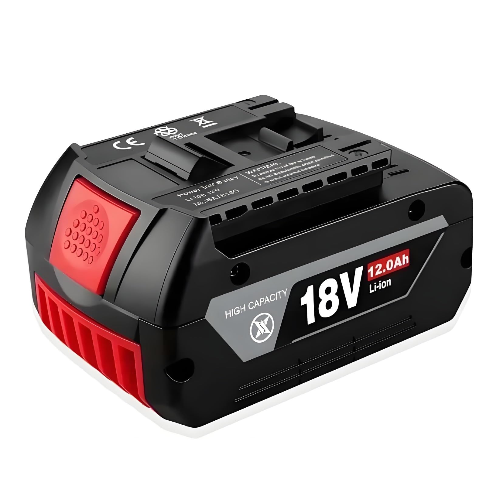 Batteria Li-Ion 18V 12Ah Compatibile con Bosch Utensili Elettrici BAT609 BAT618 BAT619G 18650 550g Ricaricabile con Opzione Caricatore (1PCS)