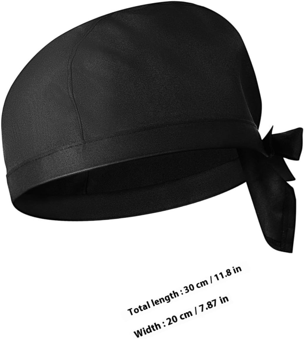 9pcs Unisex Chef Hats Kitchen Cooking Caps Elastic Food Service Turban Hats for Restaurant Staff Black