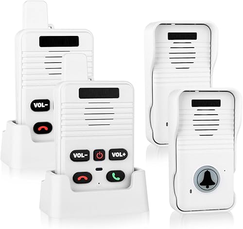 Miniatura 8 de Timbre de puerta inalámbrico, timbre inalámbrico de largo alcance dúplex completo, timbre de comunicación de 2 vías, 8 niveles de volumen, 4 timbres