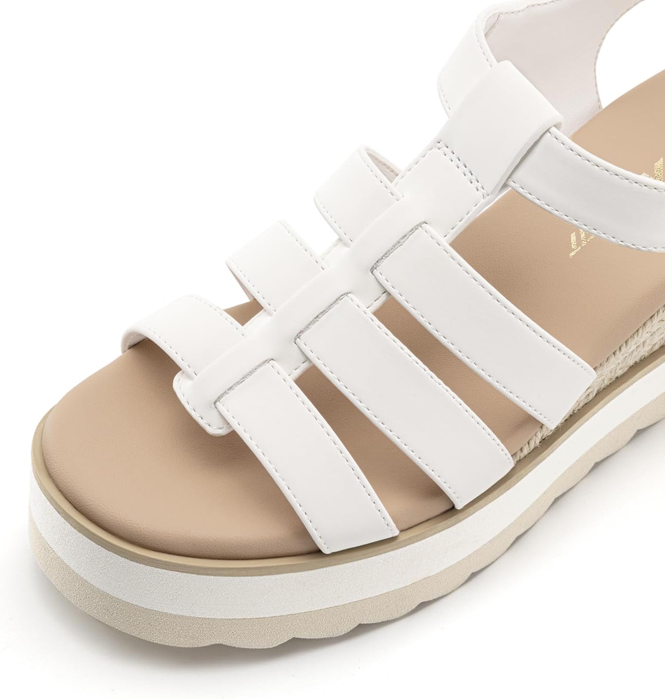 Athlefit Espadrille Low Wedge Sandals for Women Comfortable Casual Open Toe Platform Sandals for Summer Beach Vacation - Image 4