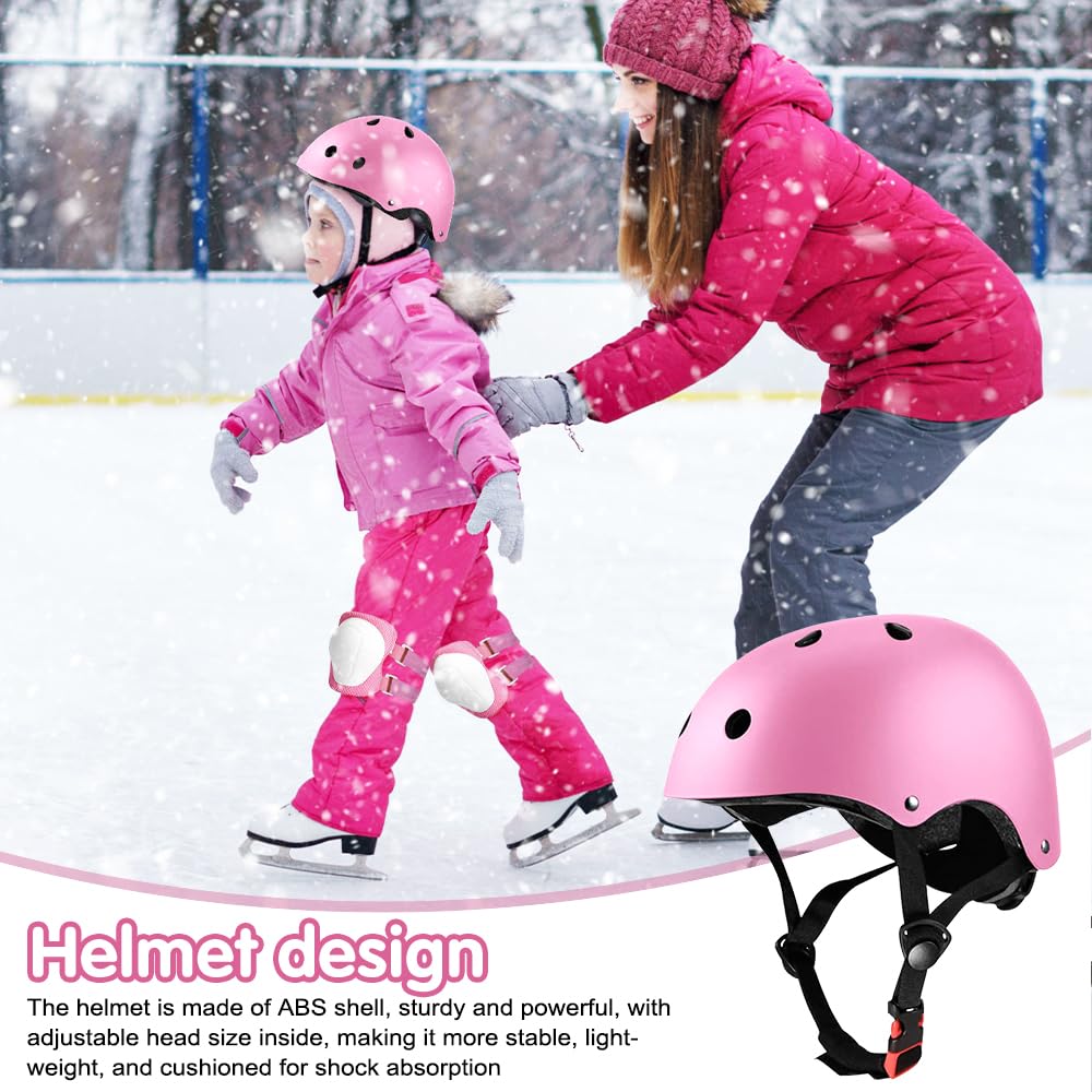 Set di Protezioni per Bambini , Con Casco Regolabile Ginocchiere Gomitiere e Polsiere per Skateboard Pattini in Linea Protezione Bambina per Skate Bicicletta Pattinaggio Monopattino