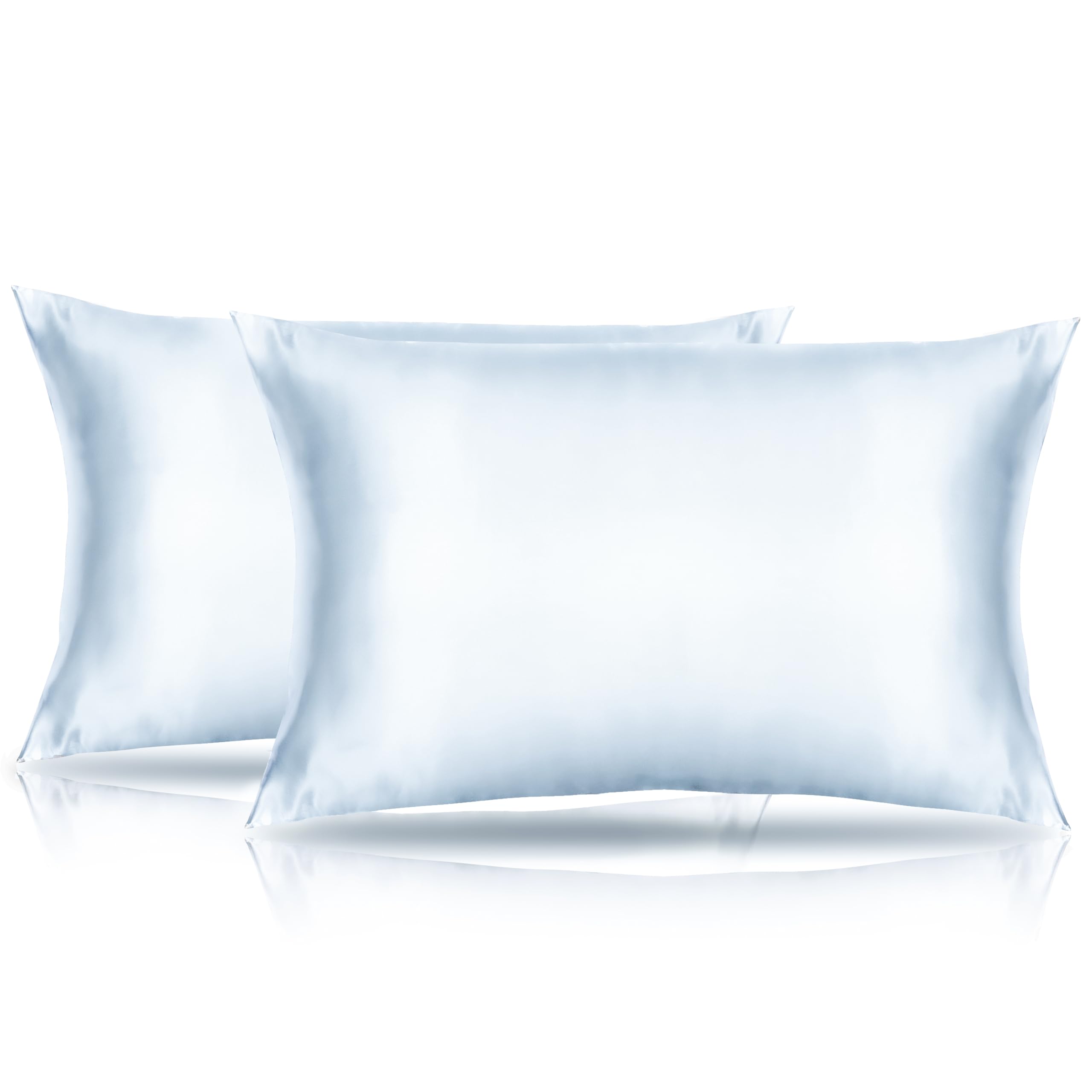 Toddler Pillow Cover Satin 2 Pack Travel Pillow Case Cover Breathable Silky Soft Small Pillow Cases Baby Blue 14x20 Pillowcase Envelope Style