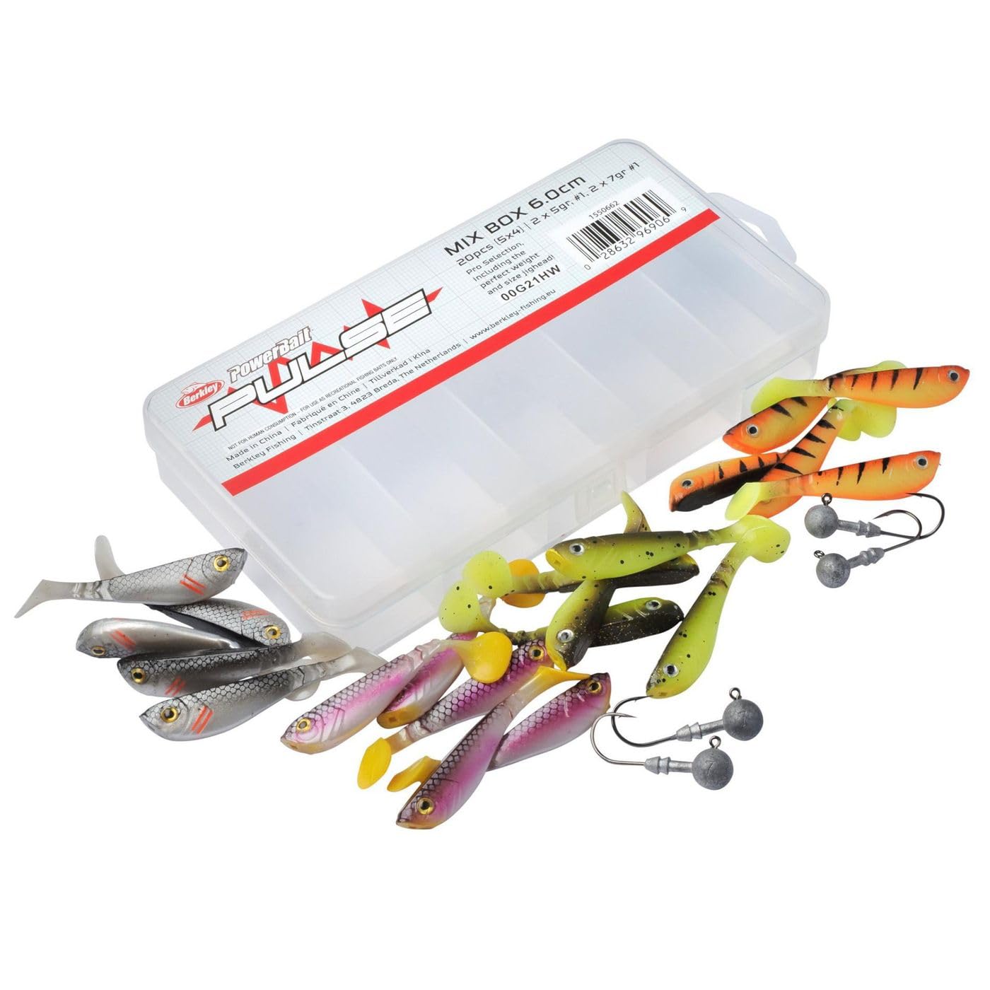 Berkley Pulse Shad przynęta wędkarska z miękkiej gumy i głowa jigowa zestaw haczyków – zestaw składający się z miękkich przynęt z dopasowanymi do ciężaru hakami wędkarskimi na szczupaki, okonie