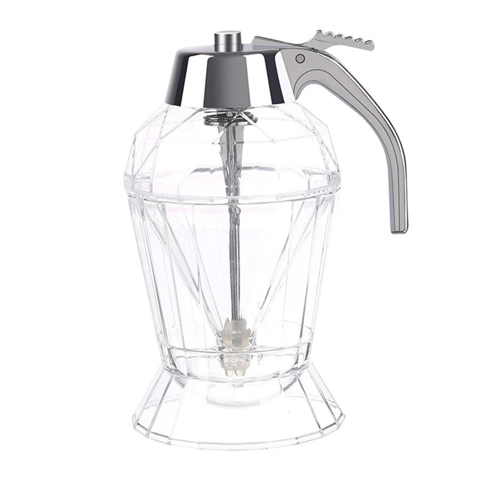 EnxJire Honey Dispenser Syrup Dispenser with Stand Honey Pourer No Drip Olive Oil Bottle for Home Kitchen Storing(Diamond Shape)