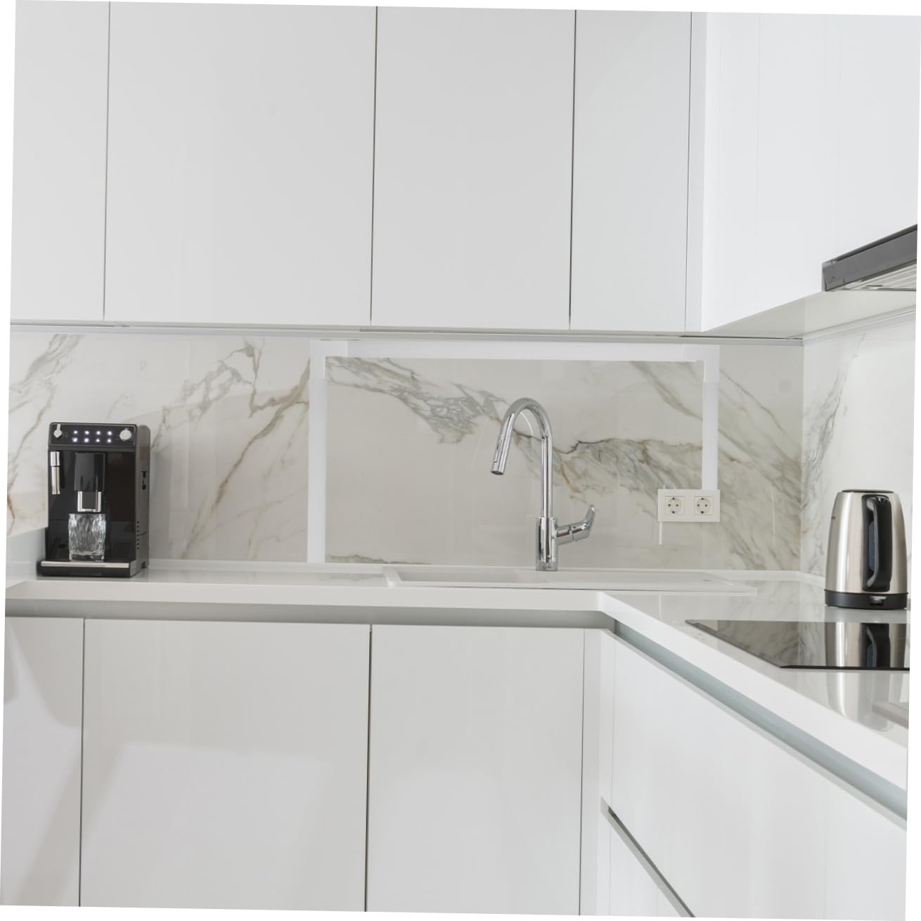 Kit Canalina Passacavi Quadrata in Pvc Bianco 40mm Autoadesiva | Ufficio e Casa, Aiuta a Tenere Ordinati Fili e Cavi, Profilo da Parete