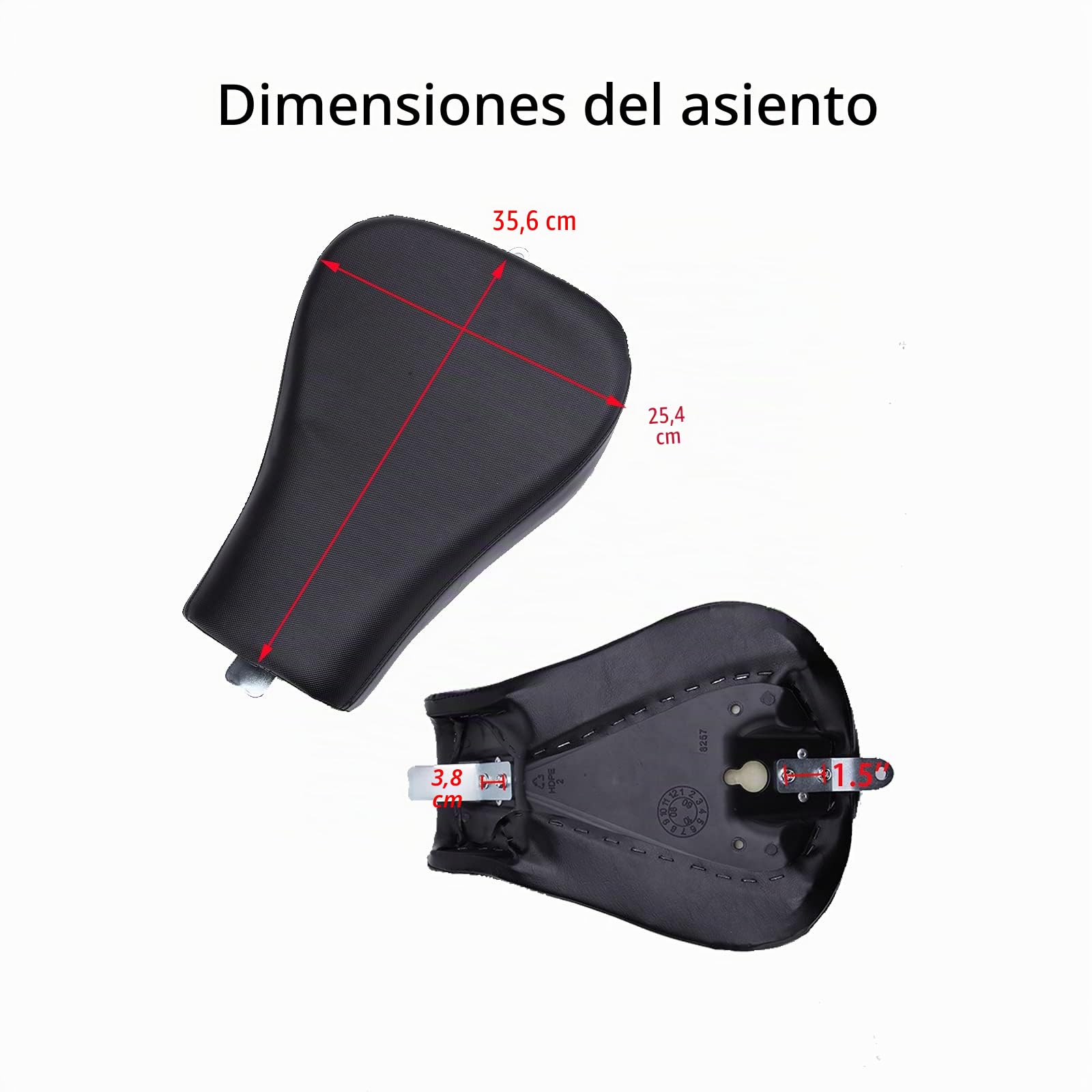 Asiento moto individual del conductor delantero de motocicleta con Sportster XL883 XL1200 48 72 2010-2015 Cafe Racer, negro.