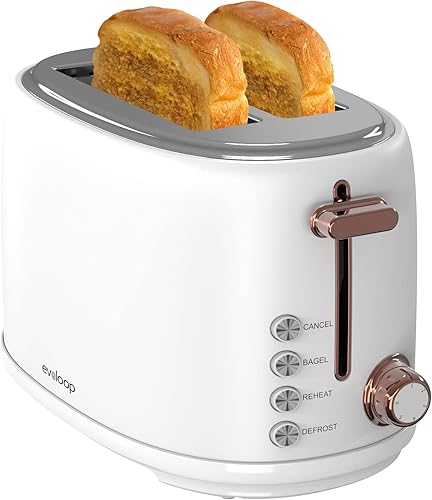 Tostadora de 2 rebanadas, tostadora de acero inoxidable con ranuras extra anchas de 1.5 pulgadas con estante de calentamiento, 6 ajustes de sombra y