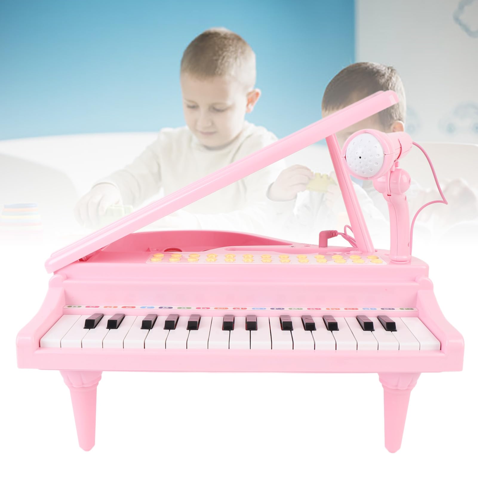 per Bambini, Giocattolo Musicale con Tastiera Elettronica a 31 Tasti con Coperchio Regolabile per Controllo del Volume, per Bambini, Giocattolo con Microfono per Principianti Dai 2 Ai 4 Anni