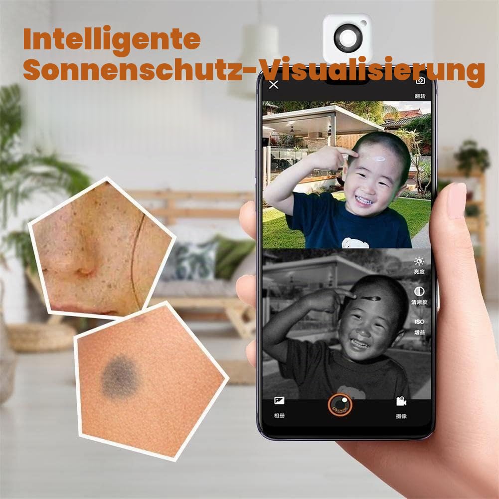Tragbare UV-Look UV-Kamera für Sonnenschutz-Test für Smartphone, sichtbarer Gesichtsschutz für Typ-Sonnenschnittstelle C für iOS