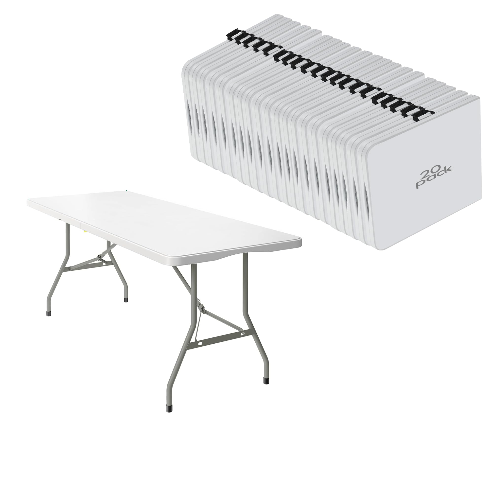 Amazon.com: 20 Pack of 6 Foot Foldable Table with Built in Handle
