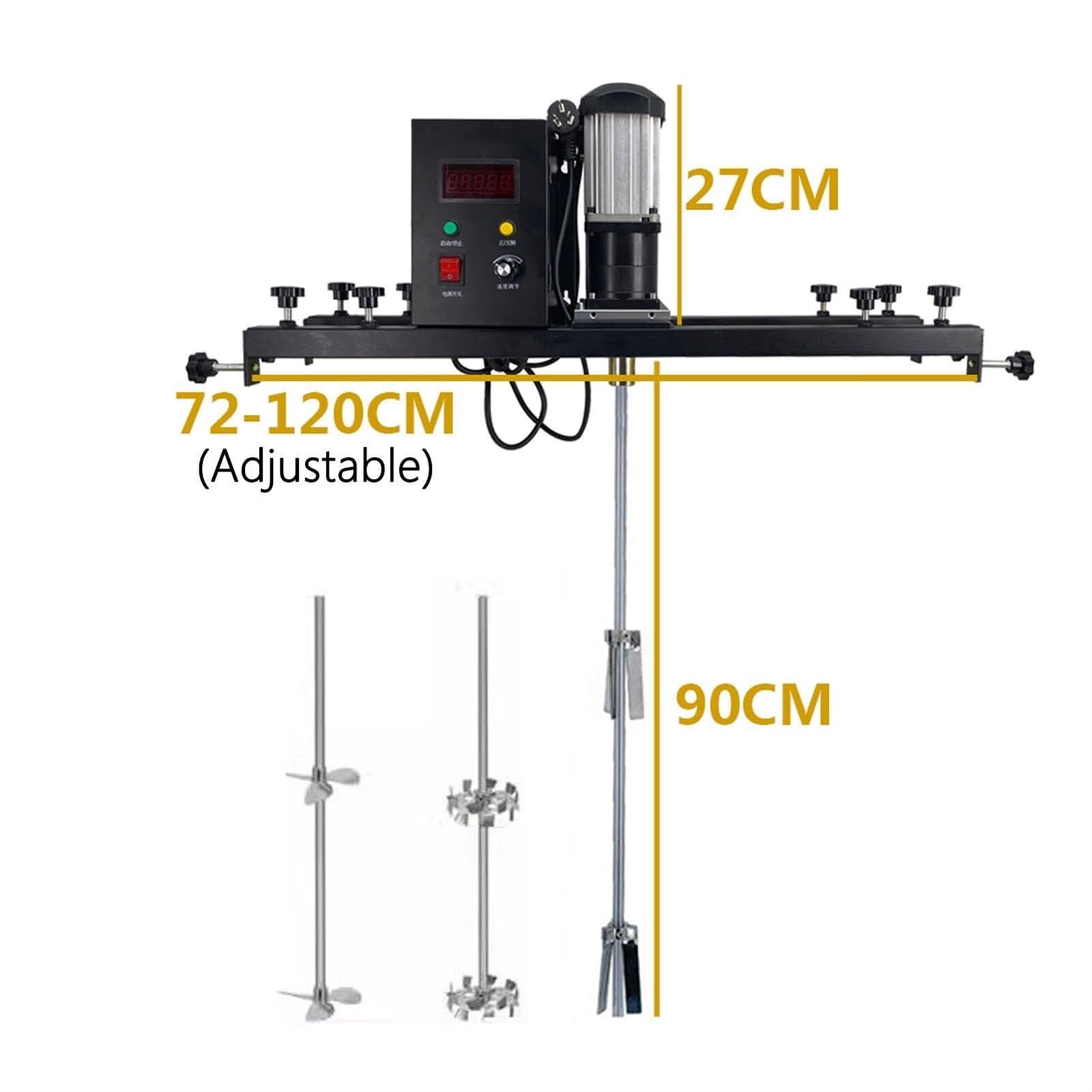 Agitador IBC con suspensión de soporte, agitador de tanque eléctrico de 980 W, mezclador de cemento portátil, herramienta for mezclar mortero, yeso, pintura y forraje(A)