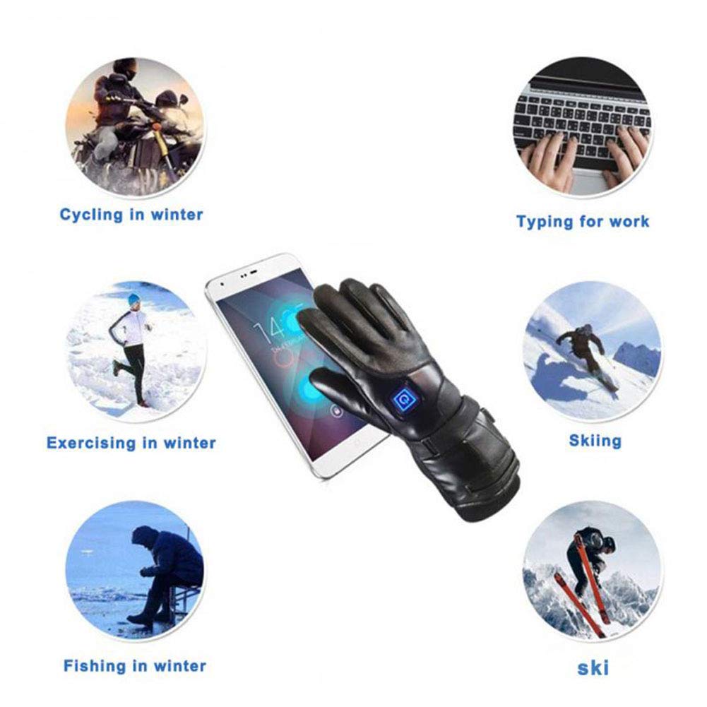 CHEWYNP Guanti riscaldati Ricaricabili per Uomo Donna Touchscreen Alimentato a Batteria Guanti Termici Invernali Antivento Guanti scaldamani per artrite Motocicletta Escursionismo Sci Cicl