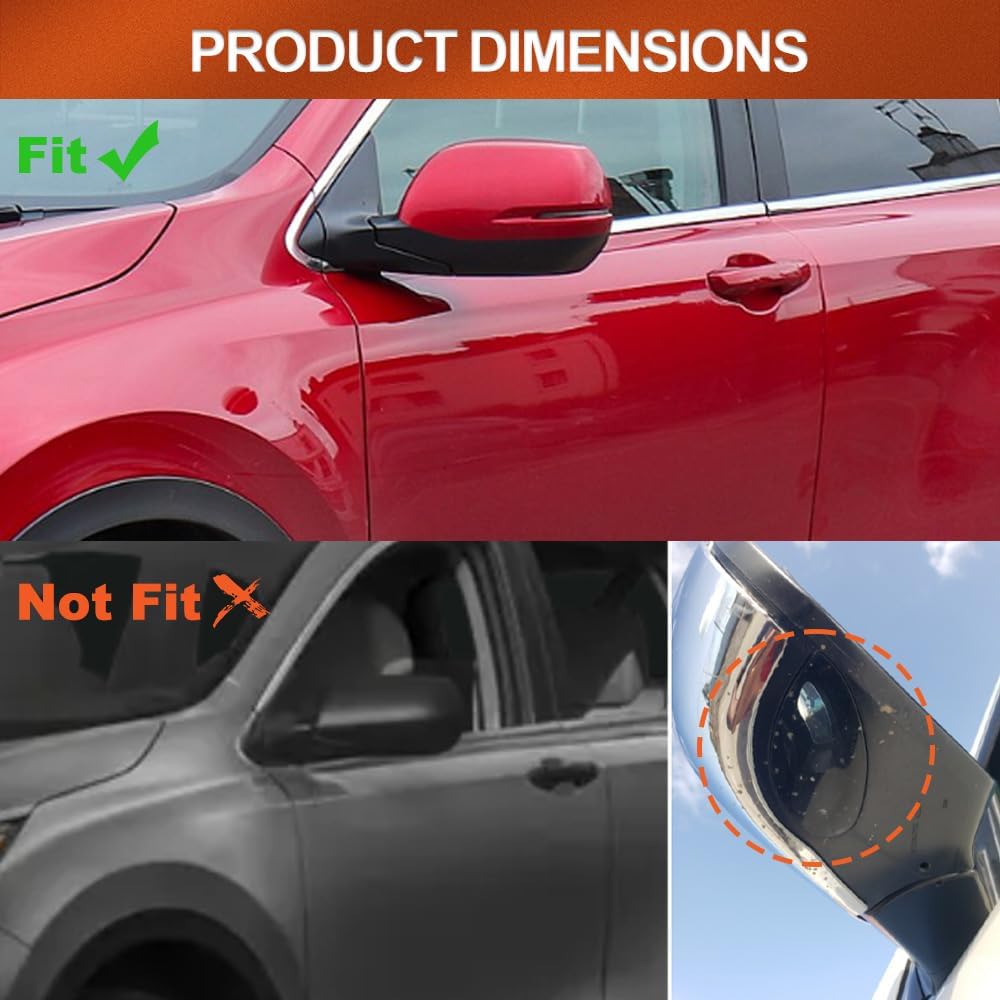 Left Right Side Door Mirror Covers Silver, Compatible with Honda CRV CR-V 2017-2021, 1 Pair ABS Wing Mirror Housing Covers, Chrome Look (Only Fit Turn Signal Light Model)