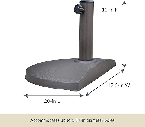 Miniatura 3 de Base de resina semicircular para paraguas, color marrón, 20 libras