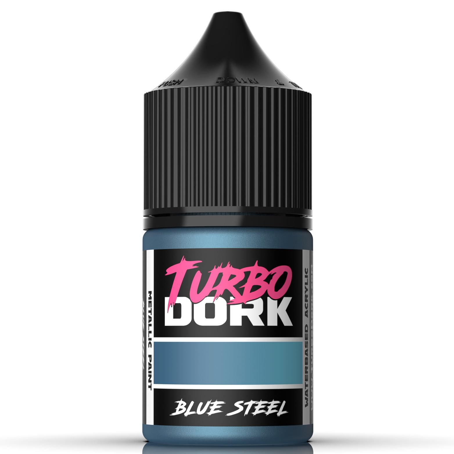 Turbo Dork Blue Steel Metallic Acrylic Paint 22ml Bottle - Water-based Non-Toxic Metallic Finish Paint