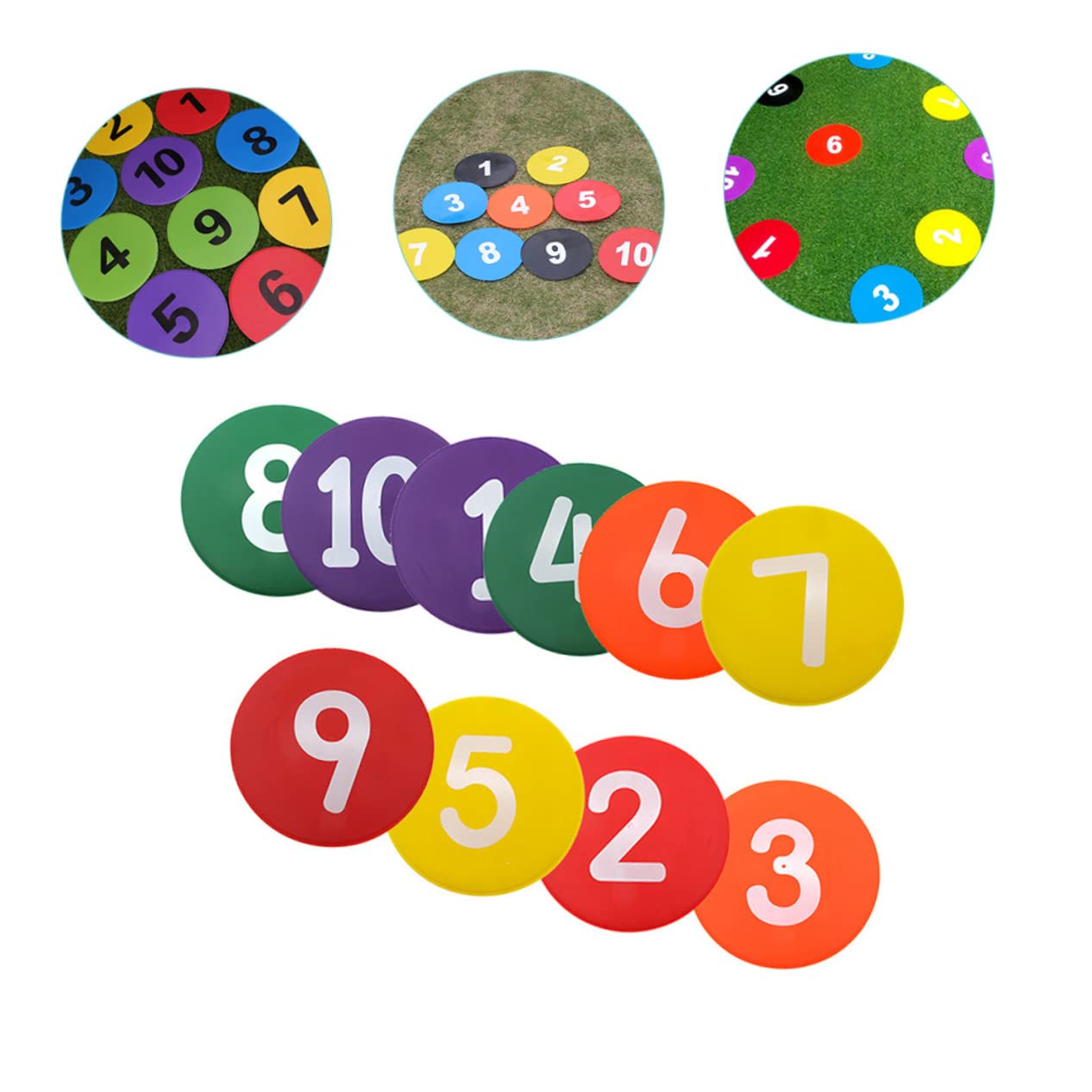 SUPVOX Soccer Marker Dish Set 10pcs Football Training Markers Number Patterns for Sports Equipment Random Color