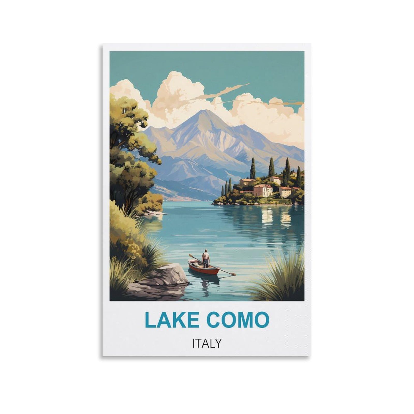 Metal Bar Signs Vintage Lake Como Italy Travel Tin Signs Metal Poster Wall Decor Office Cafe Bathroom Badroom 30x30cm