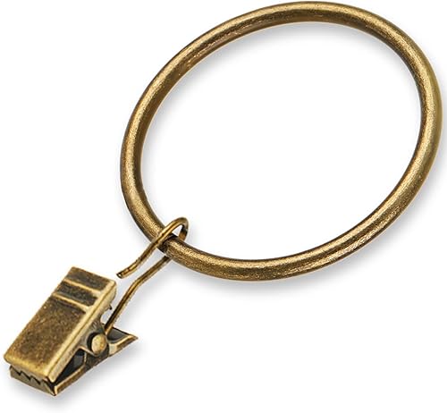 Anillos de cortina Anillos de clip de cortina de latón antiguo de 2.0 pulgadas de diámetro interior para paneles de cortina, estos anillos de clip Anillos de cortina Anillos de clip de cortina de latón antiguo de 2.0 pulgadas de diámetro interior para paneles de cortina, estos anillos de clip