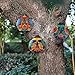 Scwhousi Metal Ladybugs Outdoor Wall Decor,Mexican Pottery Outdoor Decor,Talavera Garden Decoration Hanging for Fence,Yard, Patio,Living Room,Bedroom,Muticolored