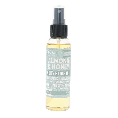 Rinse Bath & Body Almond & Honey Body Oil Moisturizer Spray - Natural, Light & Fast Absorbing Squalane, Grapeseed & Apricot Oil All Skin Types Rinse Bath & Body Almond & Honey Body Oil Moisturizer Spray - Natural, Light & Fast Absorbing Squalane, Grapeseed & Apricot Oil All Skin Types