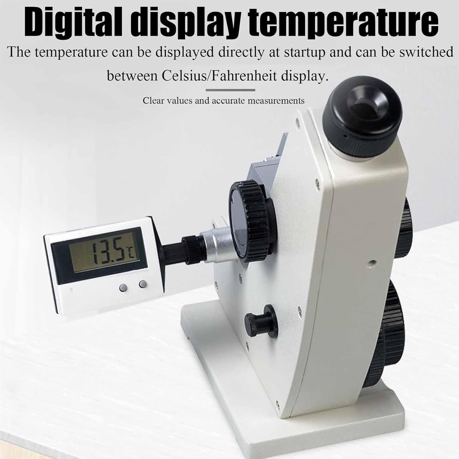 Refractómetro monocular digital, rango de medición: 1.3000-1.7000 ND, 0.0002 de alta precisión, para investigación científica, enseñanza, laboratorios y fábricas