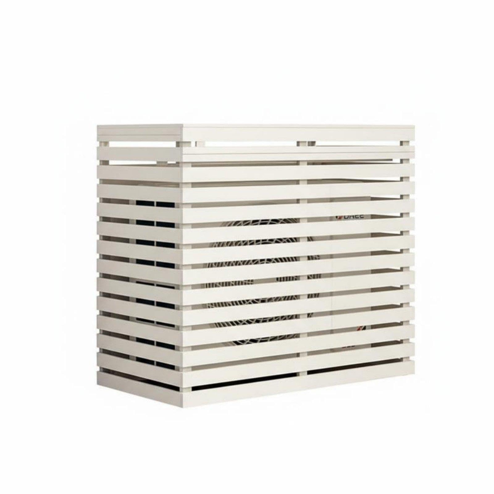 Louvered Utility Cover with Shelf Anticorrosive Air Conditioner Enclosure Weather Resistant Planter Stand for Balcony Owners, Homeowners, Patio, Yard 120 * 60 * 105cm White-image-37