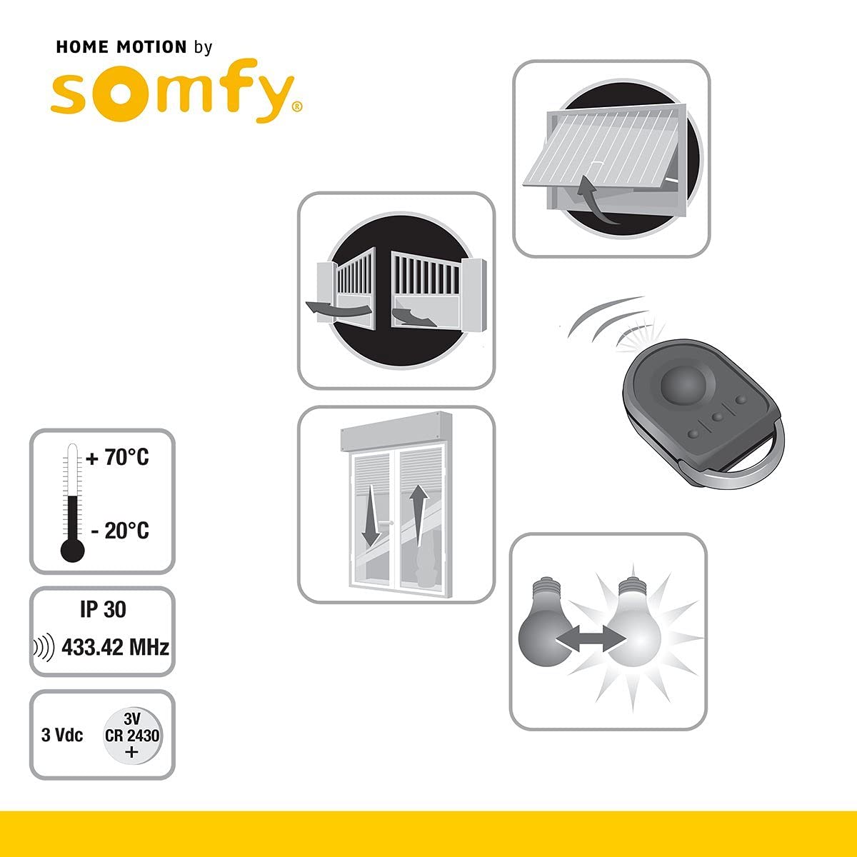 Somfy KeyGo RTS 1841064 Émetteur radio 4 canaux 3660849500184