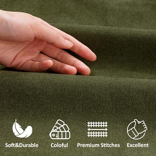 Top Finel Square Decorative Throw Pillow Covers Soft Chenille Cushion Case Solid Green 24 X 24Inch For Couch Bedroom Sofa 60 X 60 Cm, Set Of 2, Olive Green #TOP2