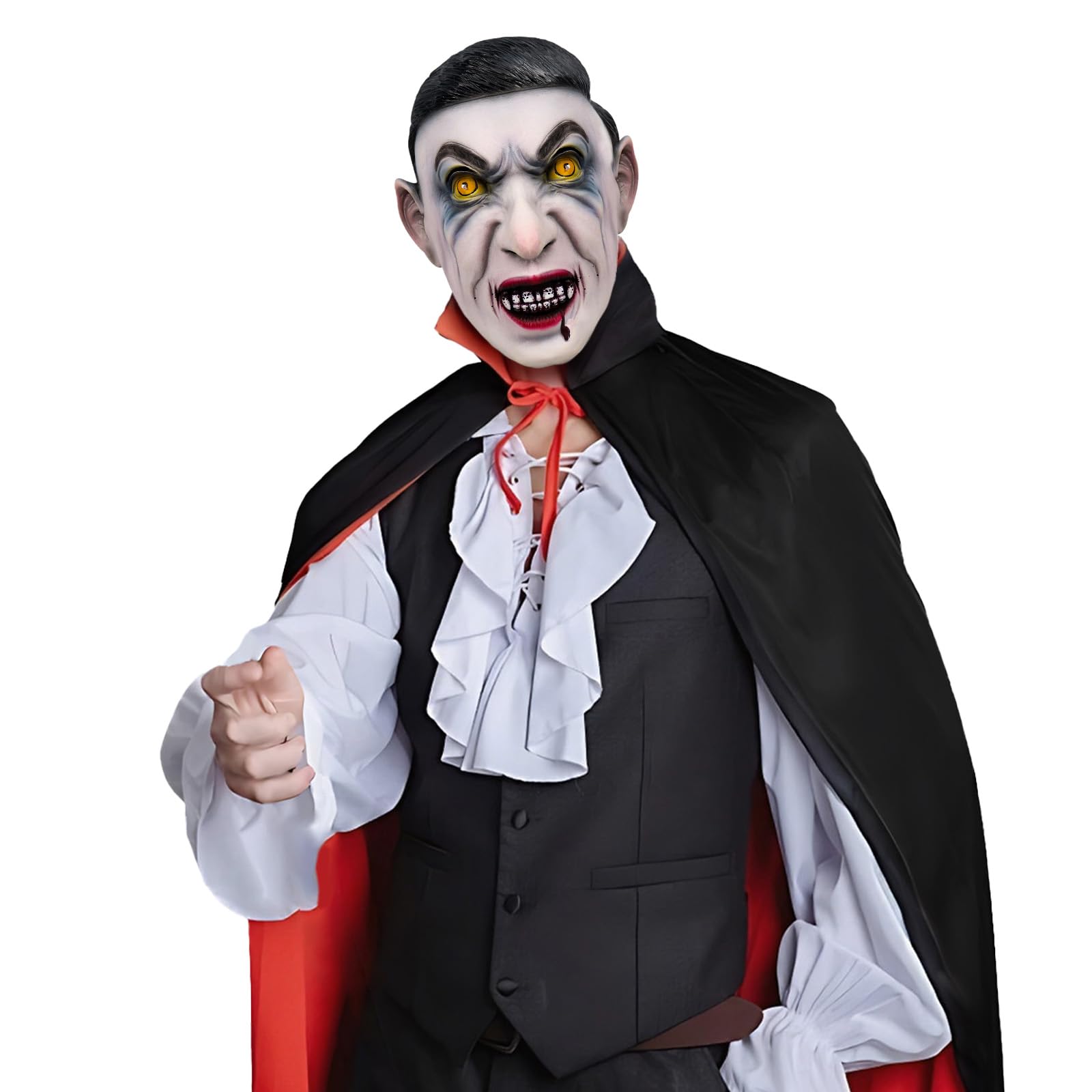 Applysu Vampire Mask for Adult Scary Demon Full Head Latex Devil Mask Halloween Cosplay Props for Masquerade