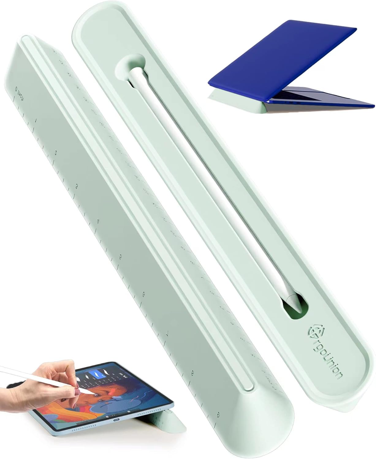 3 in 1 Silicone Laptop Stand, Keyboard Riser for Ergonomic Typing/Reading, Portable Laptop Cooling Stand, for Home Office School and Travel, Oval Base, Macaron Green 3 in 1 Silicone Laptop Stand, Keyboard Riser for Ergonomic Typing/Reading, Portable Laptop Cooling Stand, for Home Office School and Travel, Oval Base, Macaron Green