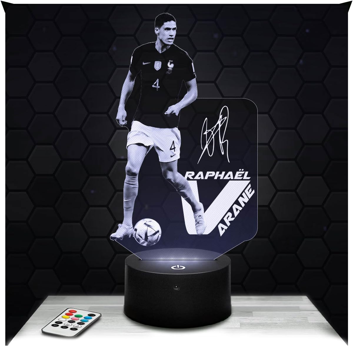 Lampephoto.fr - Raphaël Varane Football Footballer 3D Lamp Decoration, Gift Idea for Men Raphaël Varane Football Adult Night Light Room Decor, Original Christmas, Gift Idea for Men, Merchandising