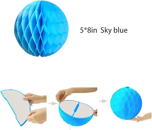 Miniatura 2 de YLY's love Pompones de papel de seda, bolas de panal de abeja, bola de flores, decoración de pared, decoración para fiesta de cumpleaños, boda,