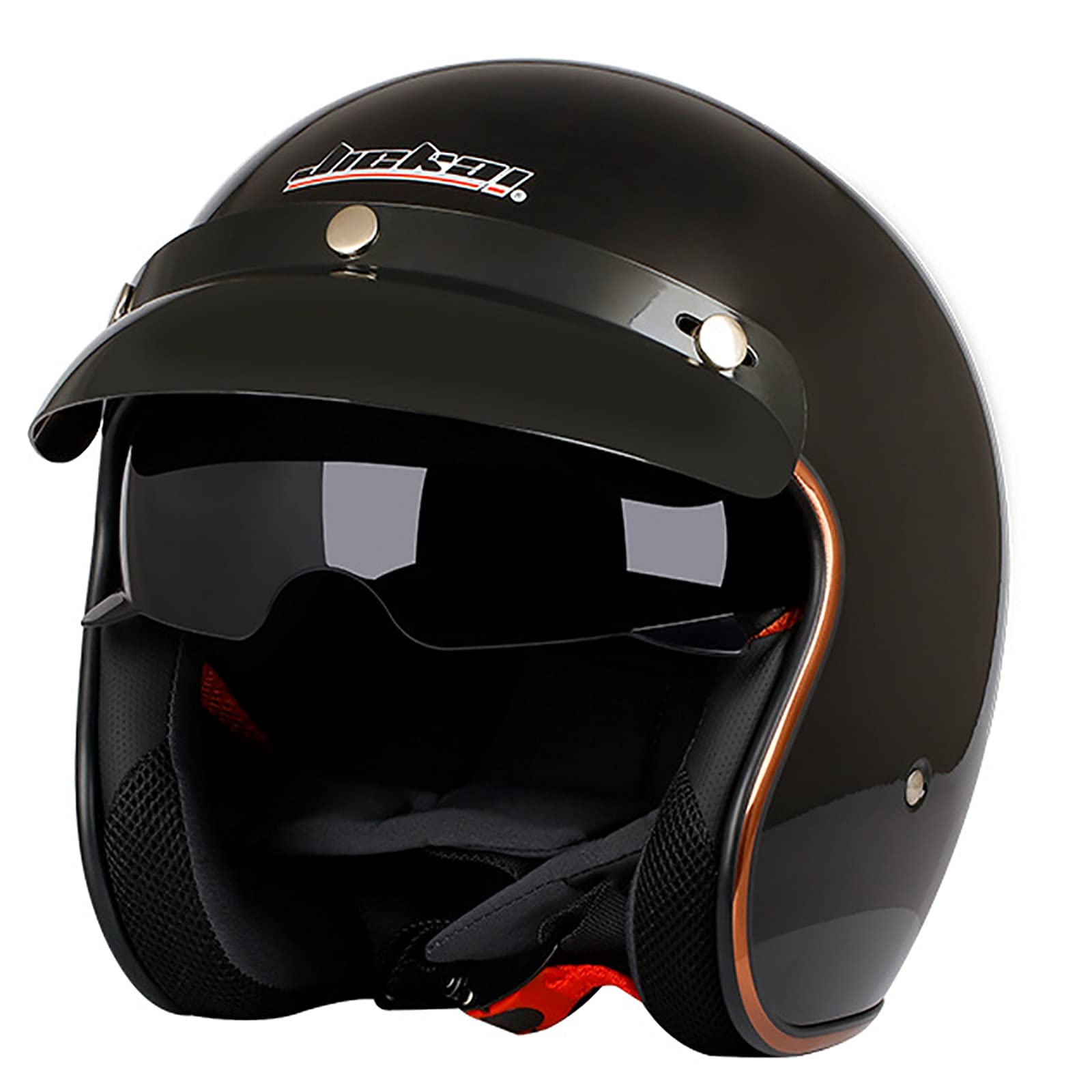 Buy Open Face Motorcycle C Helmet with Sun Visor Retro Vintage Style