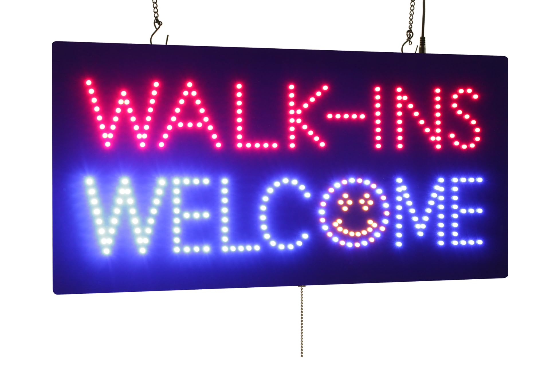 Letrero de bienvenida Walk-ins, tamaño jumbo, 78 x 43 cm, TOPKING, LED, neón, florescente, señalización, cartelera, pantalla, gran apertura, regalo
