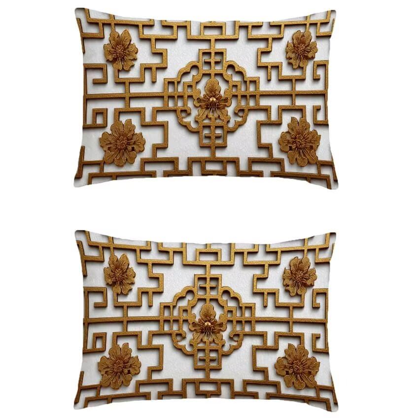 Taie oreiller double sided printing lin imperméable blanc 50x60cm pour décoration maison