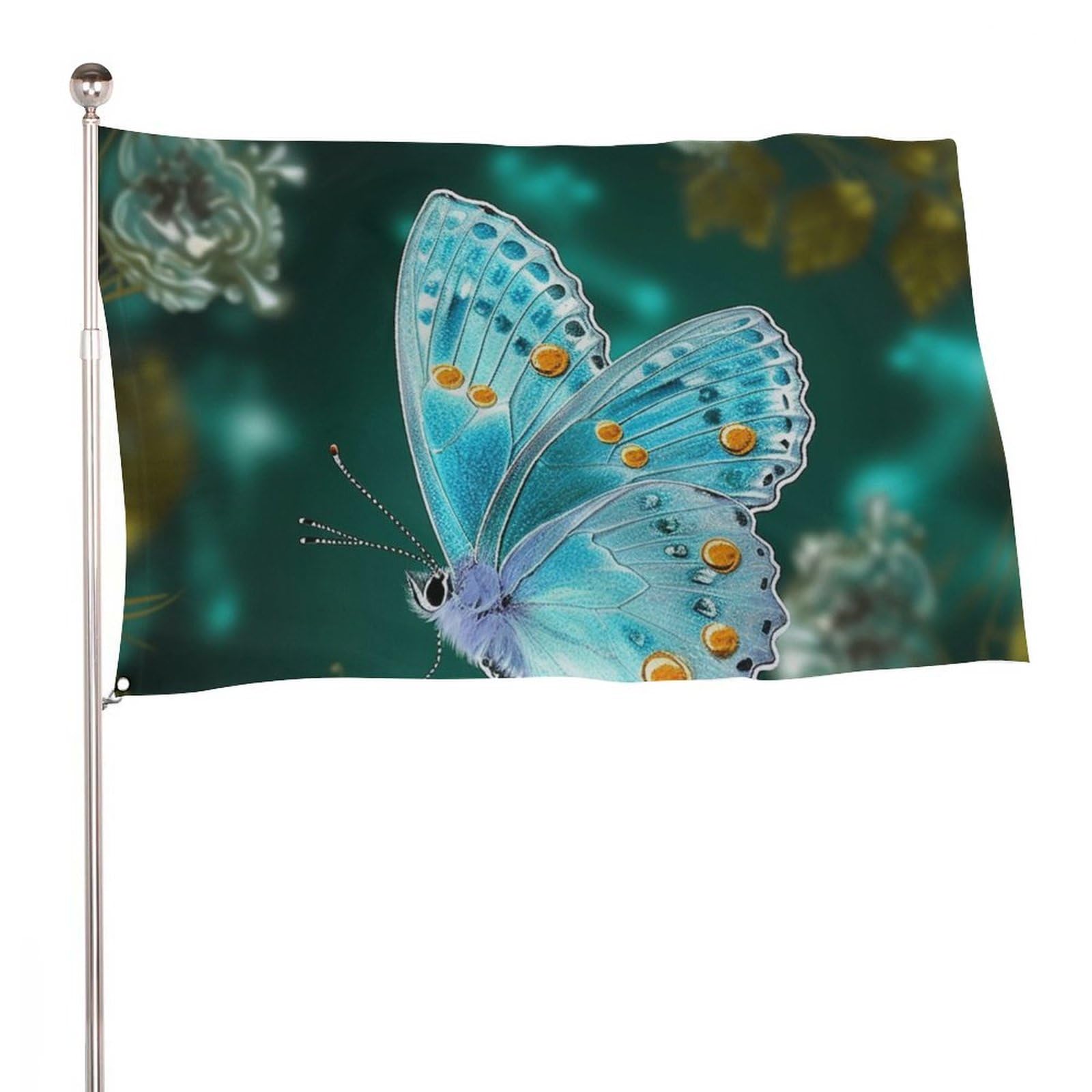 Drapeau papillon bleu de jardin 90x150 cm pour décoration de cour - 8